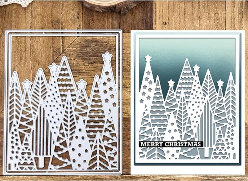 Lapoo Christmas Metal Cutting Die for Scrapbooking, 3D Backgrounds Frame New Cutting Dies DIY Album Card Making Decor Paper Metal Die Cuts Party Wedding Decorations (Tree 4.8 x 3.9 in) - Image 1